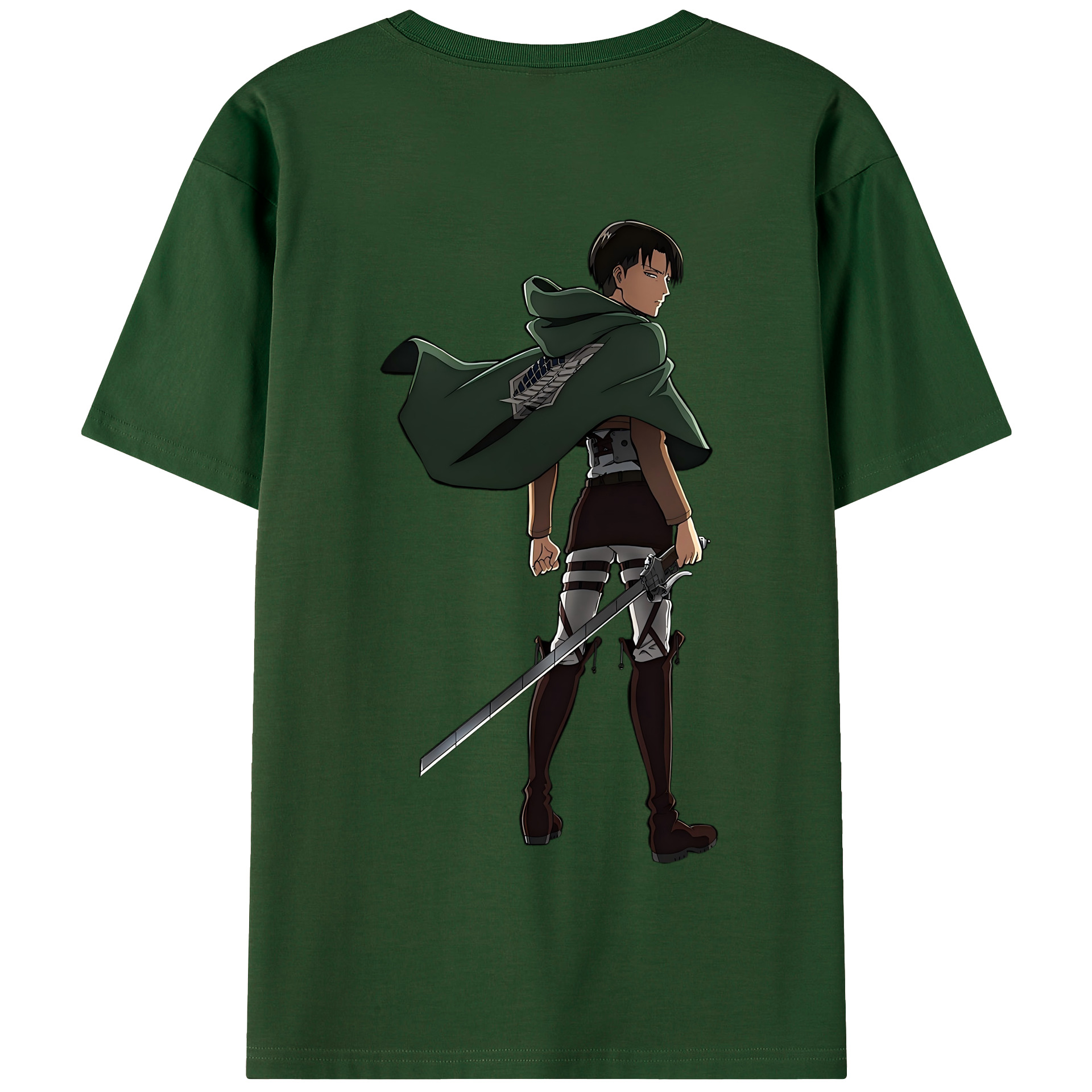 （画像用） 進撃の巨人 リヴァイ·アッカーマン Attack on Titan Levi Ackerman 綿100％半袖Tシャツ（背面プリント）
